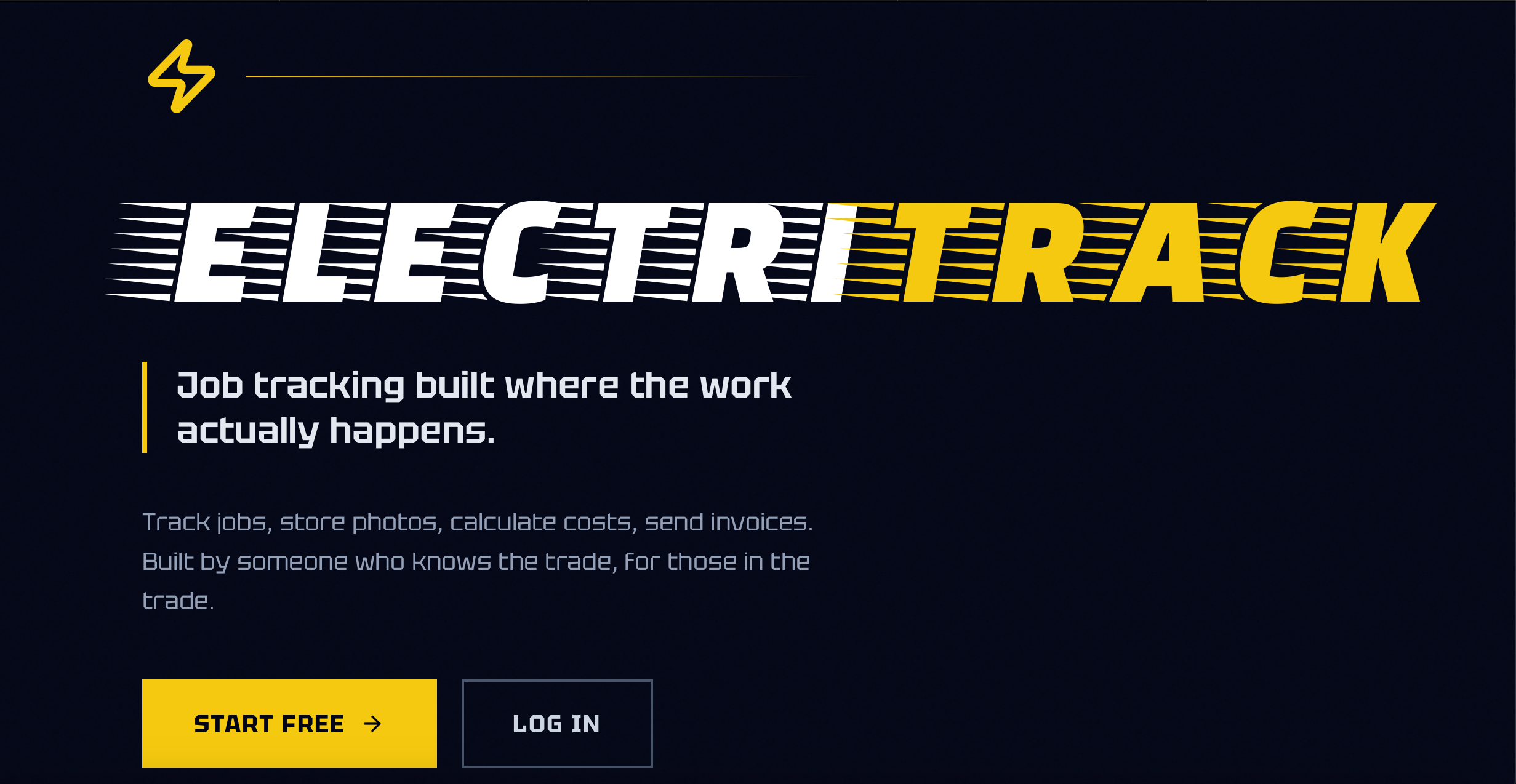 ElectriTrack Landing Page